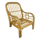 Fauteuil chauffeuse vintage en rotin des années 70