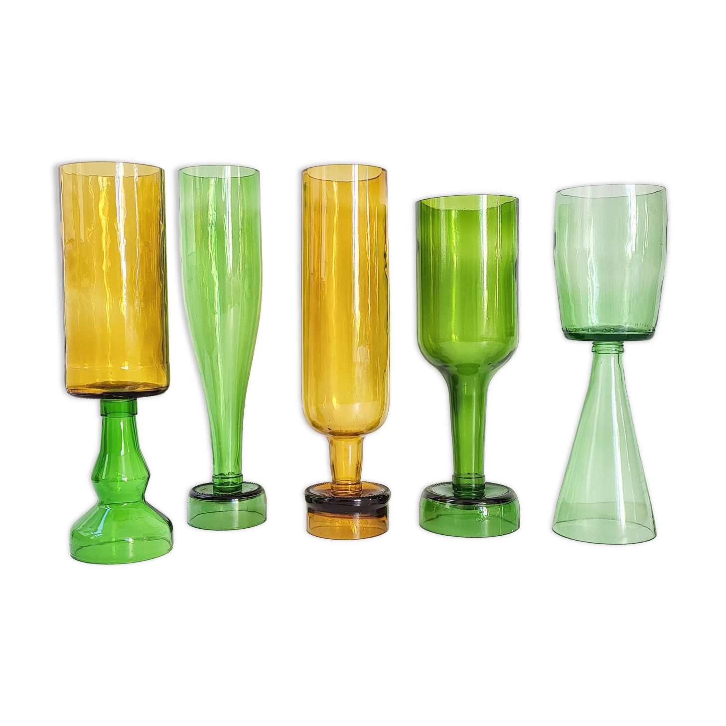 Suite of 5 vintage Suze vases