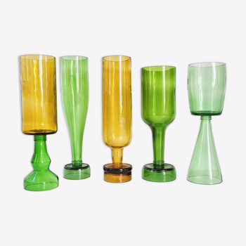 Suite de 5 vases Suze vintage