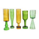 Suite of 5 vintage Suze vases