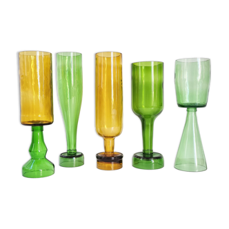 Suite of 5 vintage Suze vases