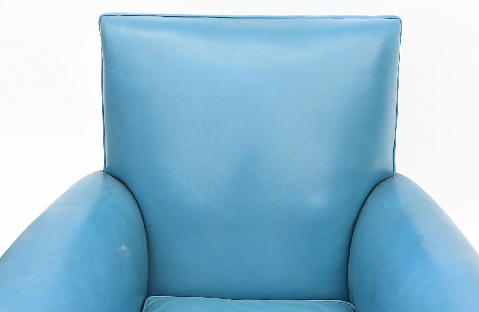 Club armchair in blue leather