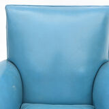 Club armchair in blue leather