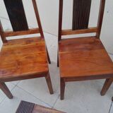 chaises et banc en palissandre massif vintage