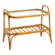 Lovely small Italian 60s bamboo side or coffee table with a iced glass top