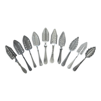 10 Vintage French Absinthe Spoons all Different