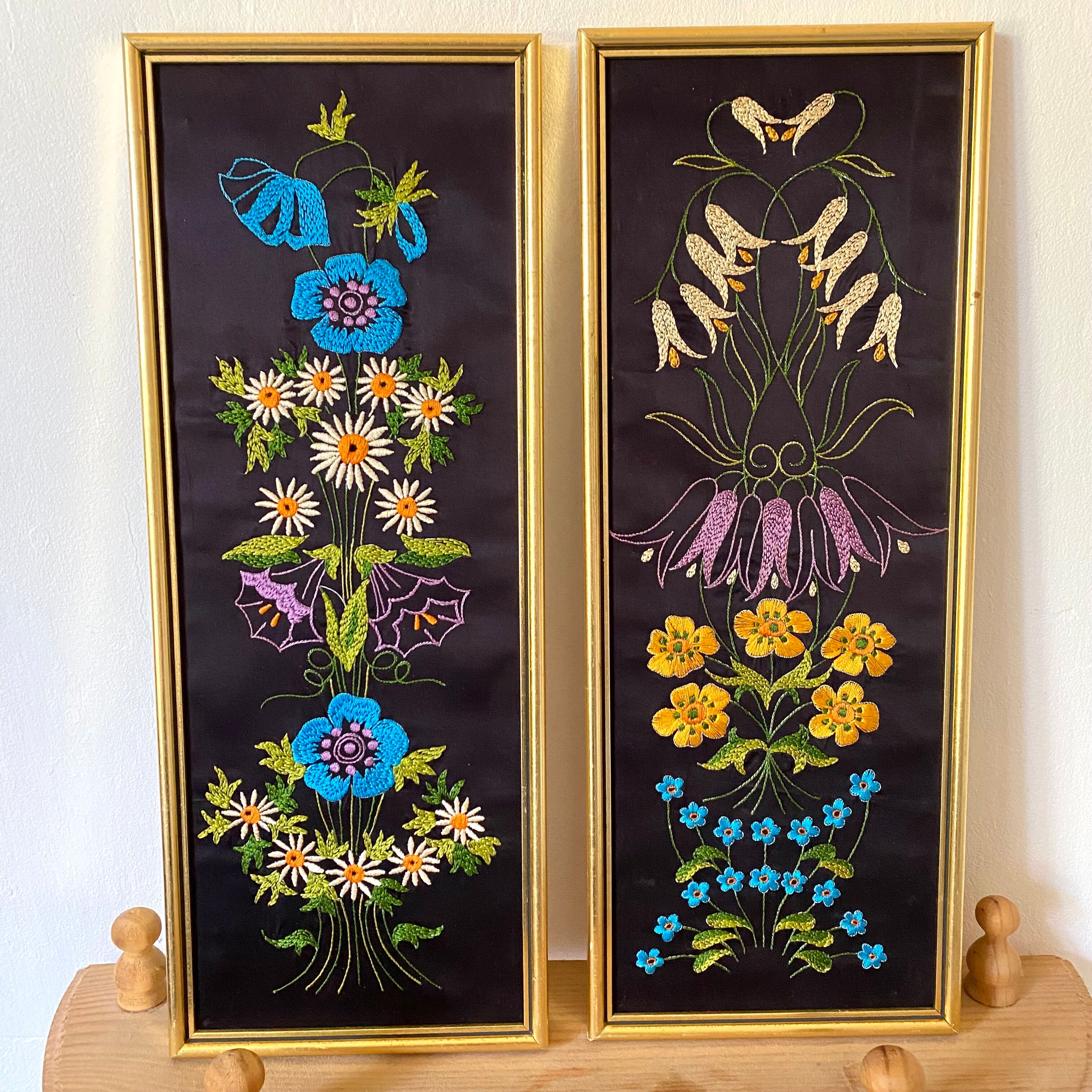 Framed vintage embroidery