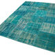 Handmade Turkish Overdyed 172 cm x 238 cm Turquoise Patchwork Carpet