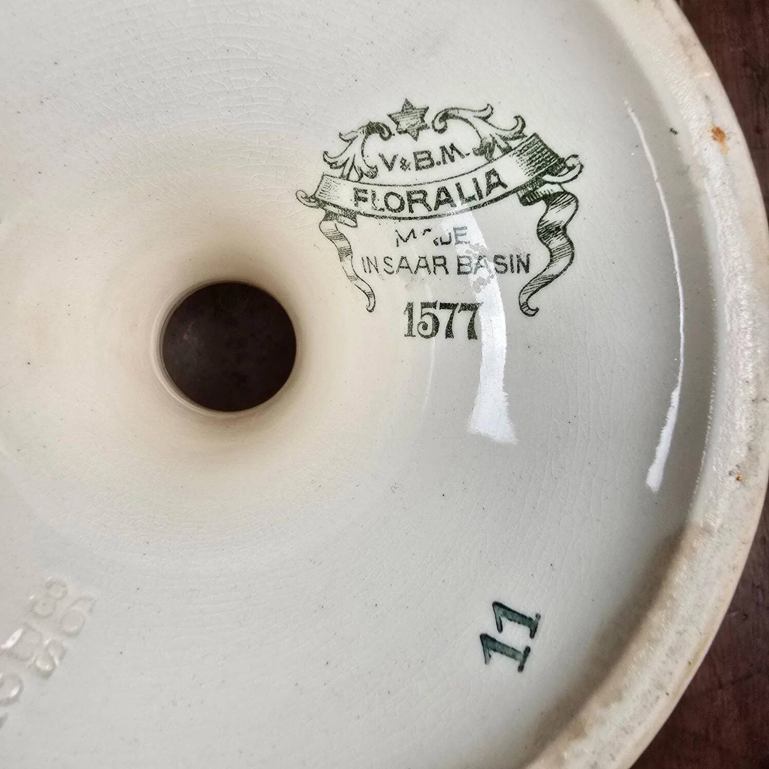 Antique compote dish Villeroy & Boch Mettlach Floralia 1577 – Saar Basin