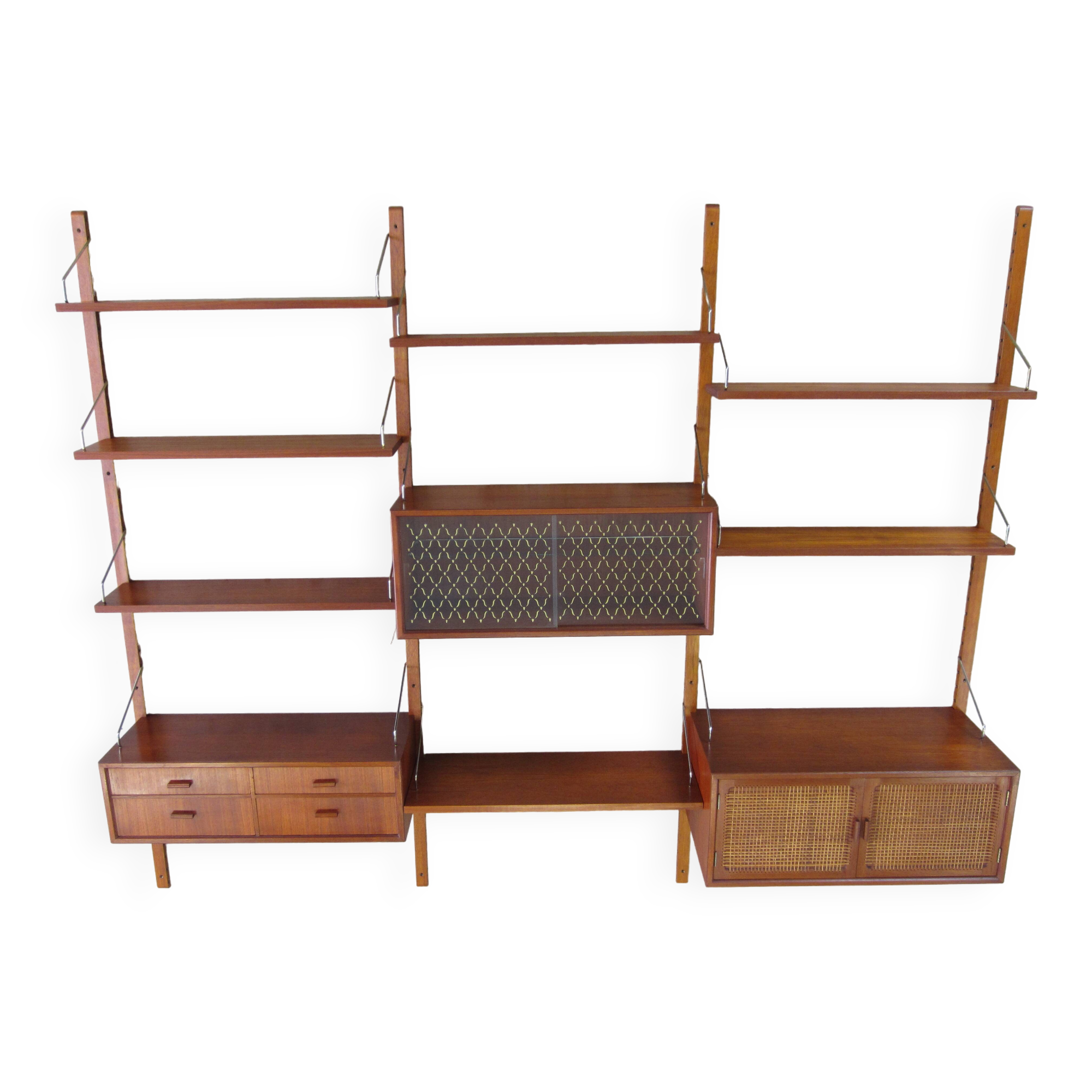 Système d'étagères modulable scandinave par Poul Cadovius pour Gustav Bahus