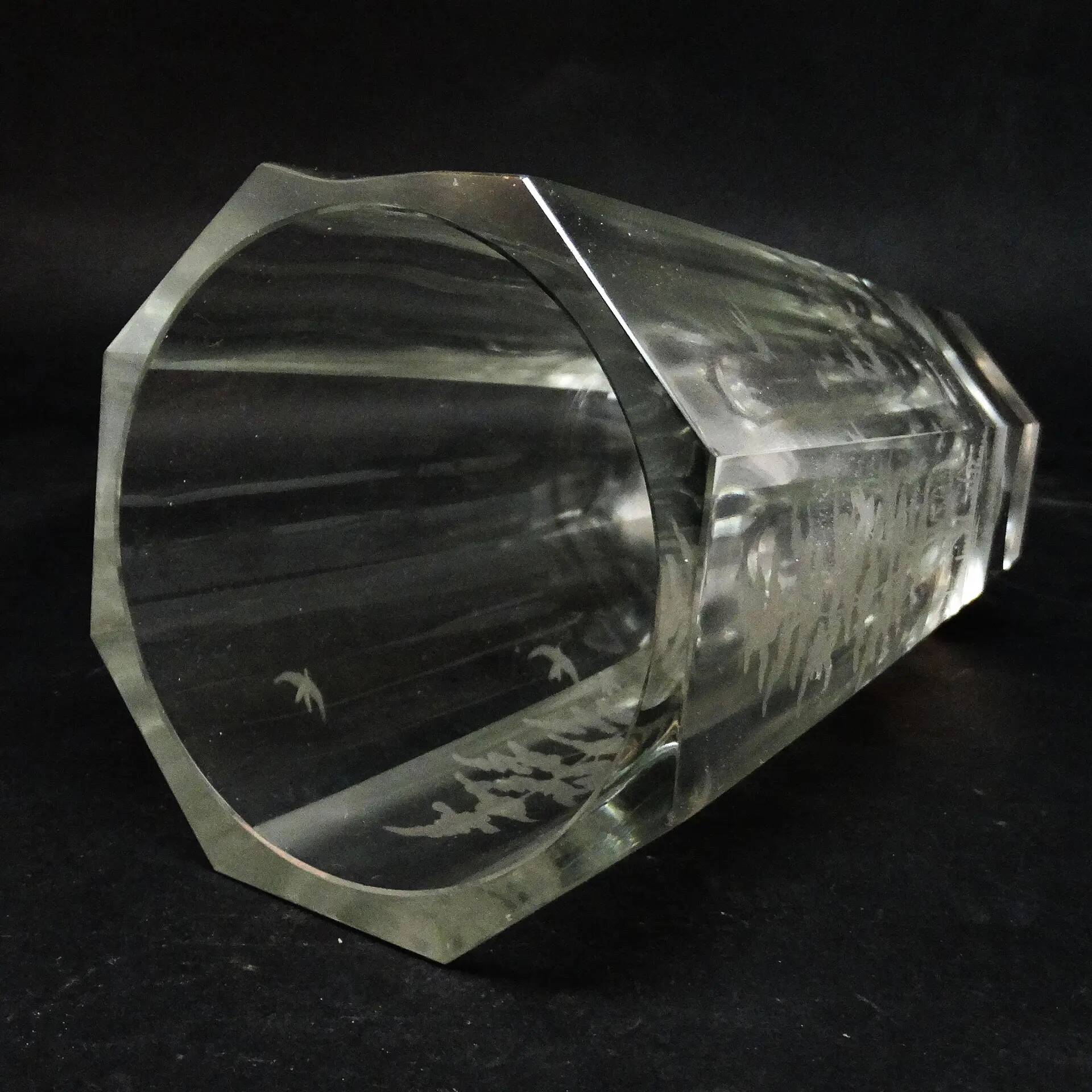 Art Deco vase, crystal, Moser, Czechoslovakia, 1930s