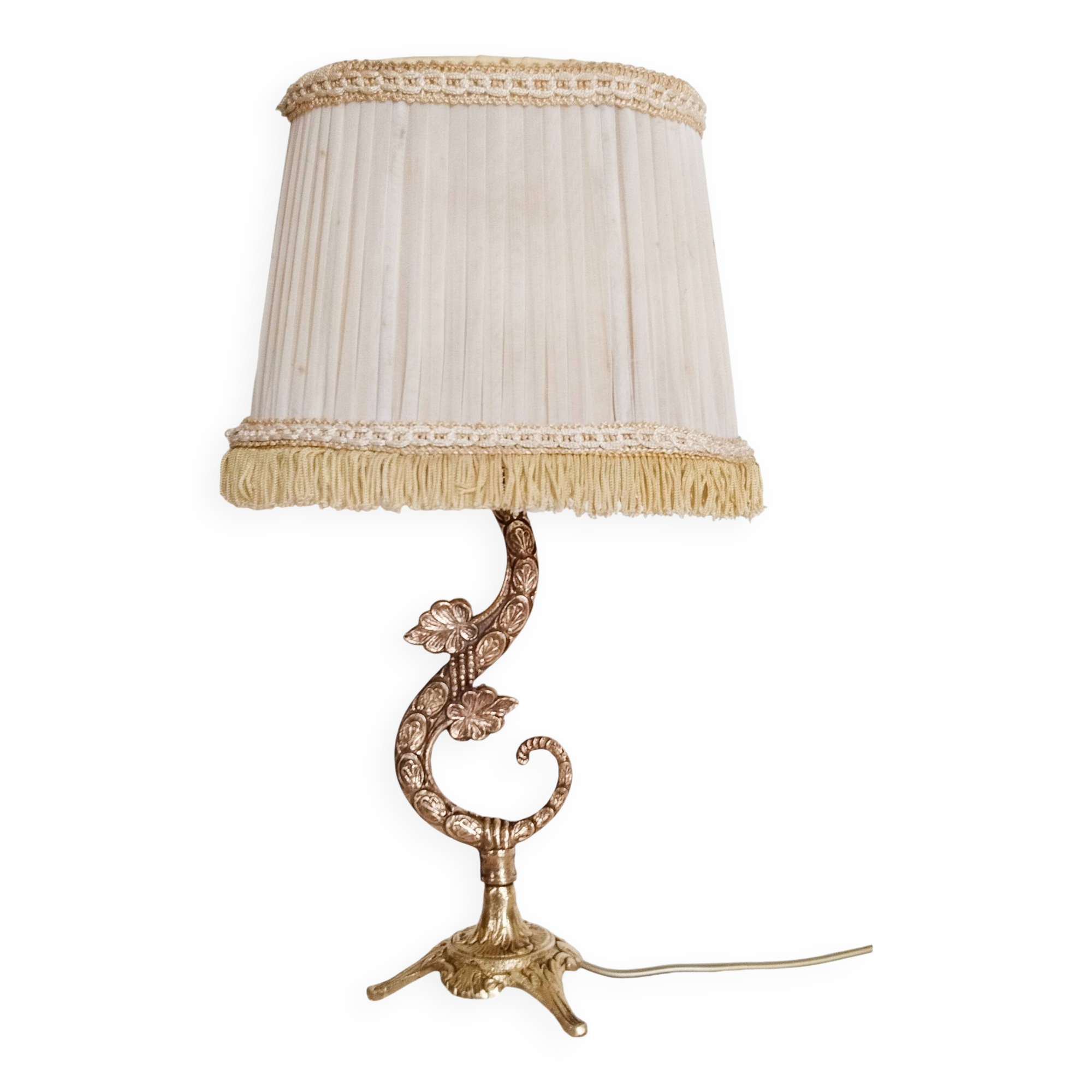 Lampe bouillotte 1 feu en laiton doré , lampe de chevet