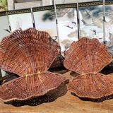 Vintage box in woven wicker shell shape