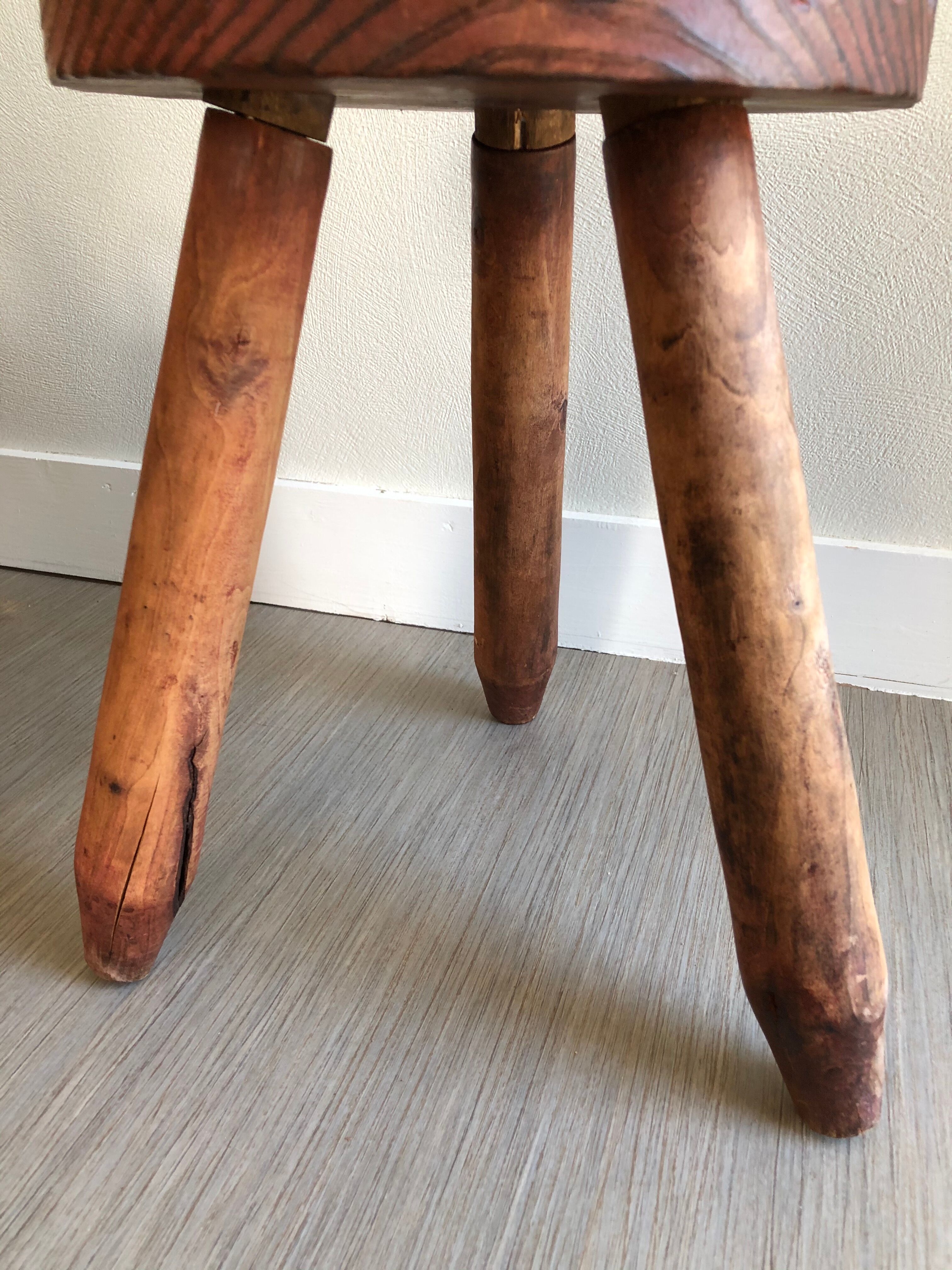 Wooden tripod stool