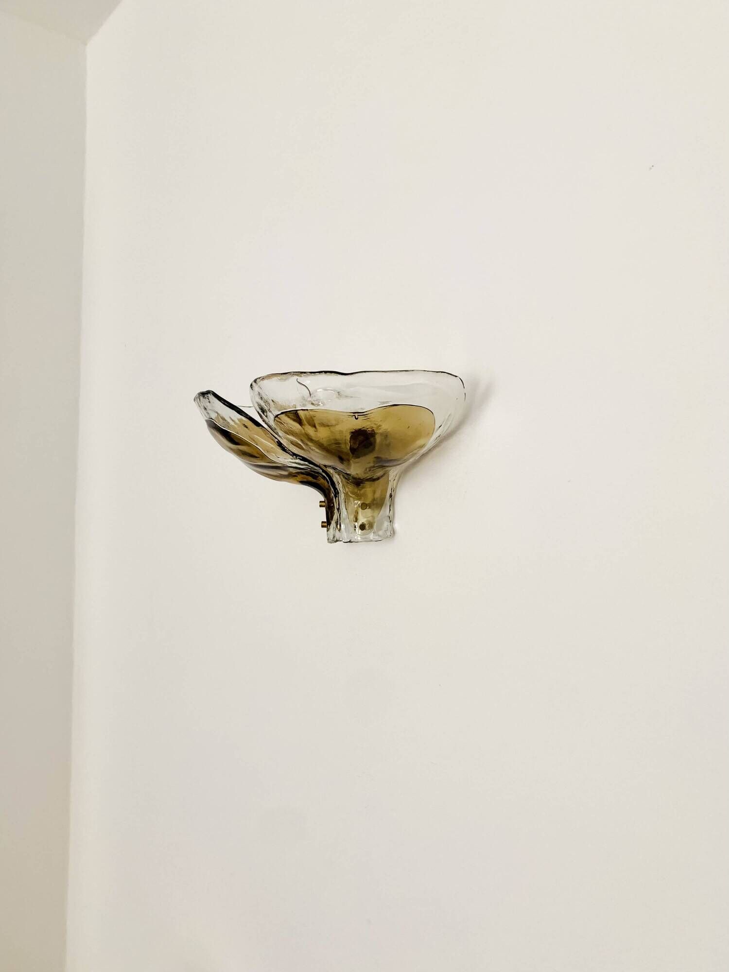 Set of 2 Smoked Glass Wall Lamps by J.T. Kalmar