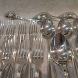 15 Christofle Spatours engraved RV 21.8cm table cutlery 30p early 20th century