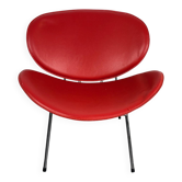 Fauteuil lounge rouge style Pierre Paulin 1980