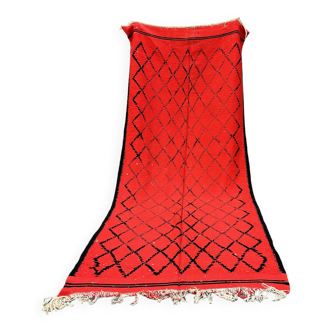 Tapis Marocain boujad rouge - 152 x 355 cm