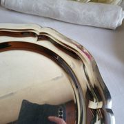 Plat de Service Rond en métal argenté Quist Alpacca