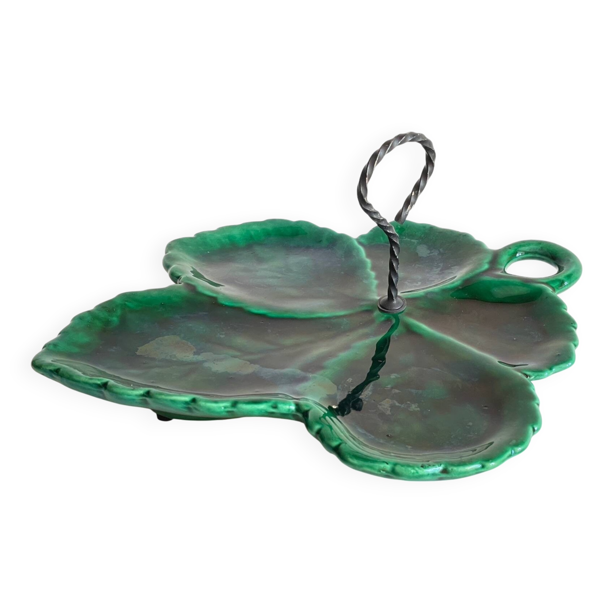 Vintage glazed ceramic slip dish