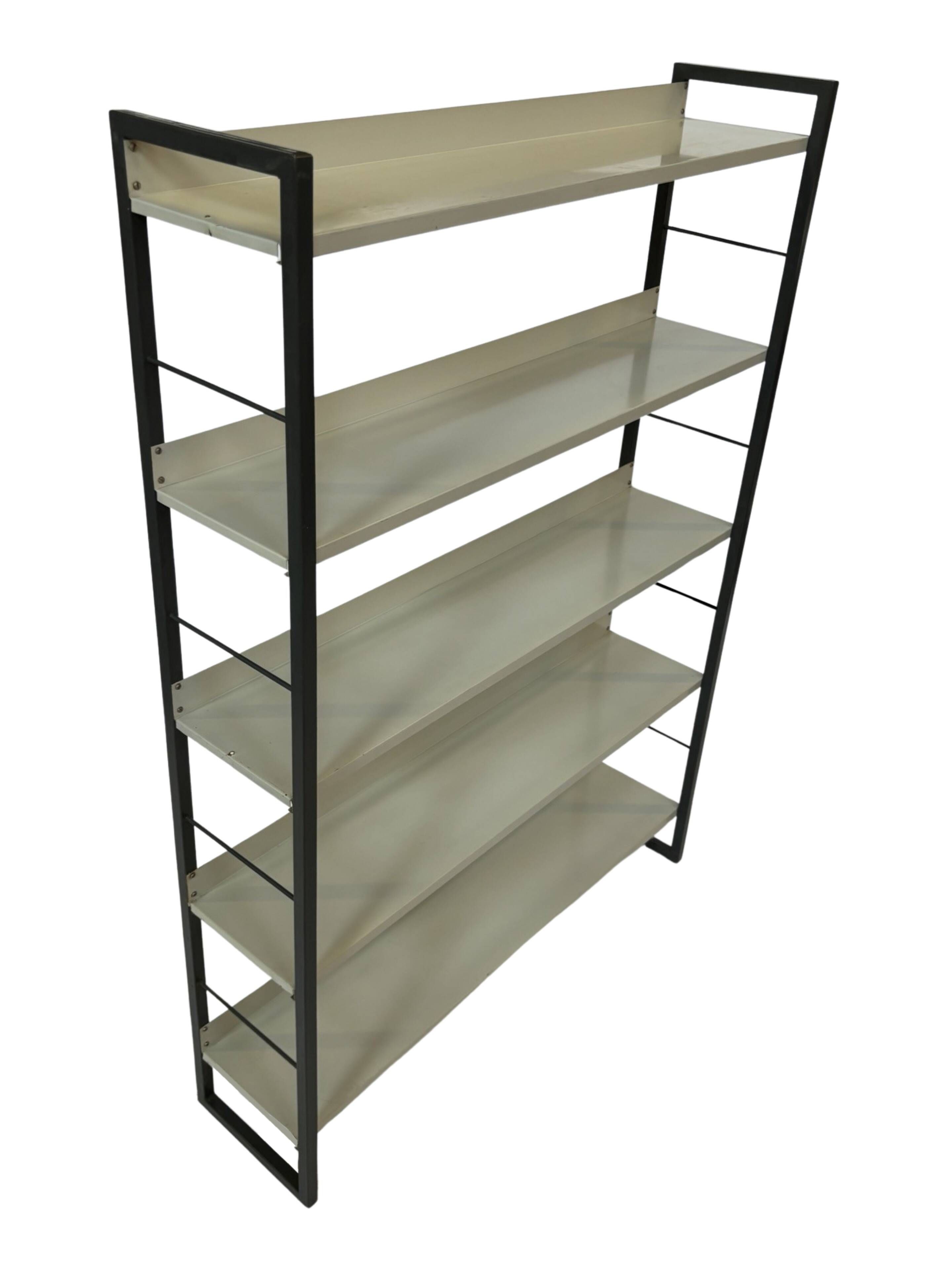 Tomado shelving unit Free standing in metal and gray - 1960s Dutch Design