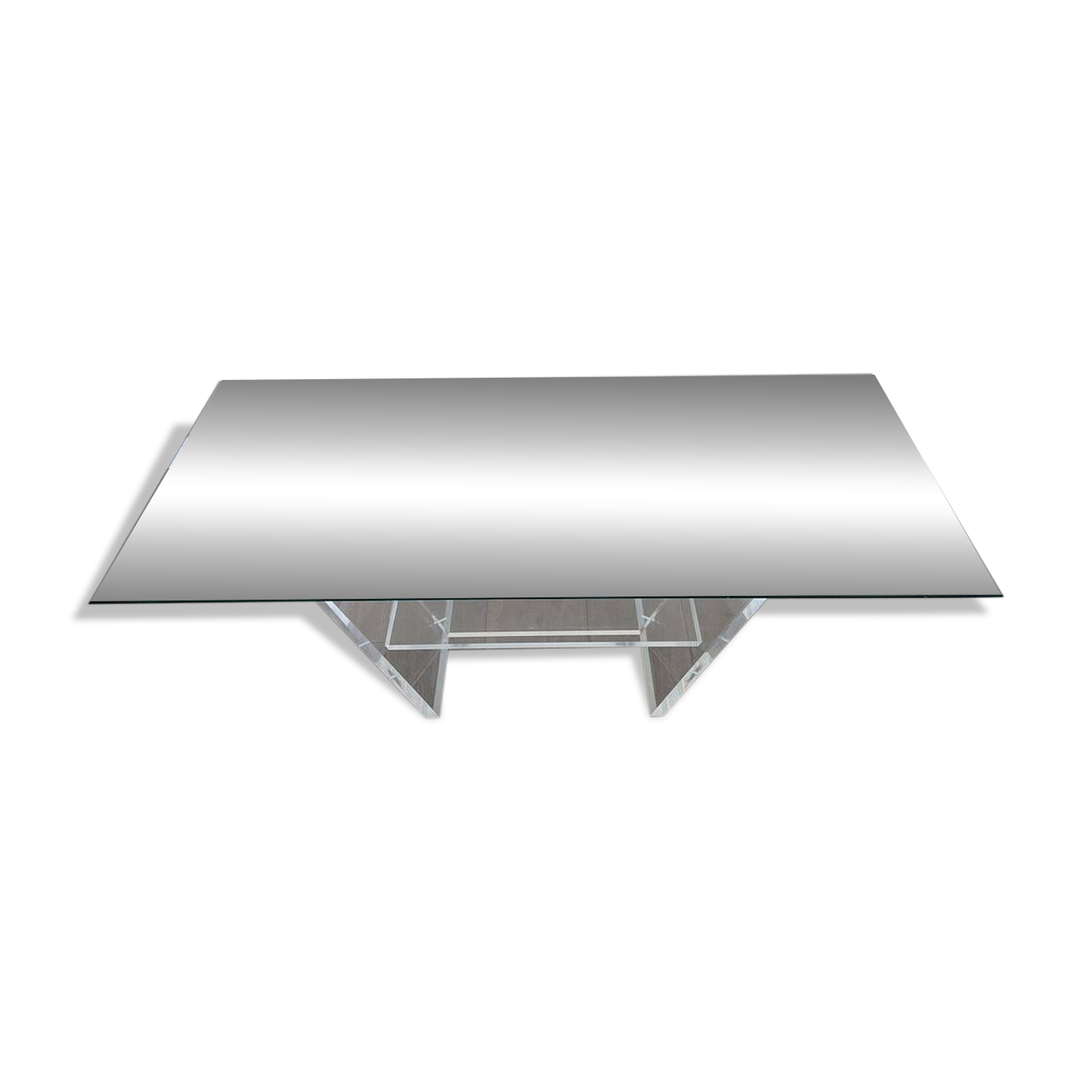 Table basse en verre et plexiglas 1970