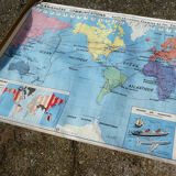 Map world map of the planisphere world MDI 1960