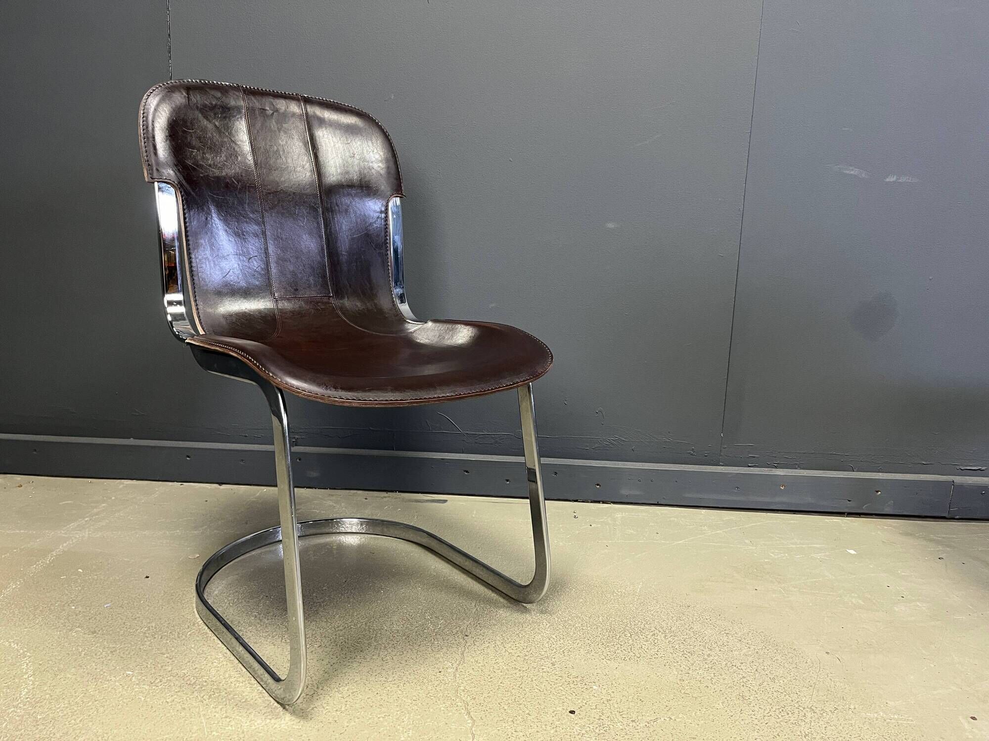 Vintage dining chairs by Willy Rizzo for Cidue, set of 5, 1970s