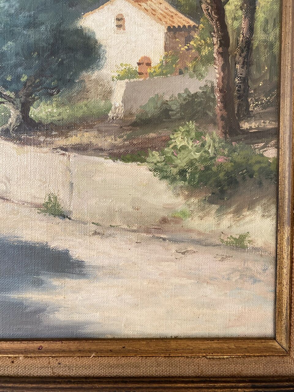 Tableau ancien, paysage provençal, signé, XXe siècle