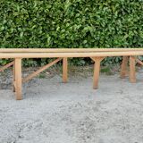 Pair of benches in raw wood cherry