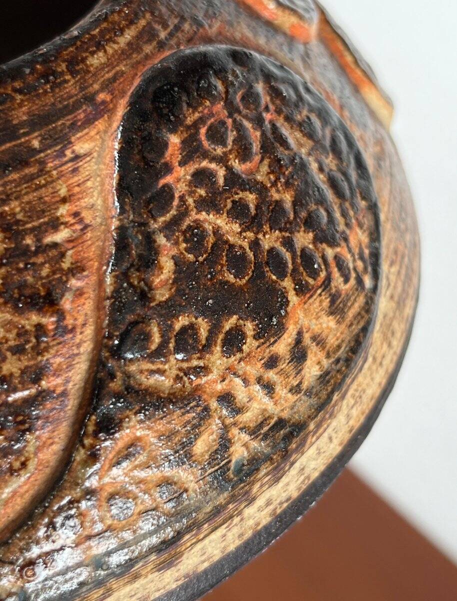 Mid-century modern stoneware mushroom vase by Haico Nitzsche for Søholm, 1960s.