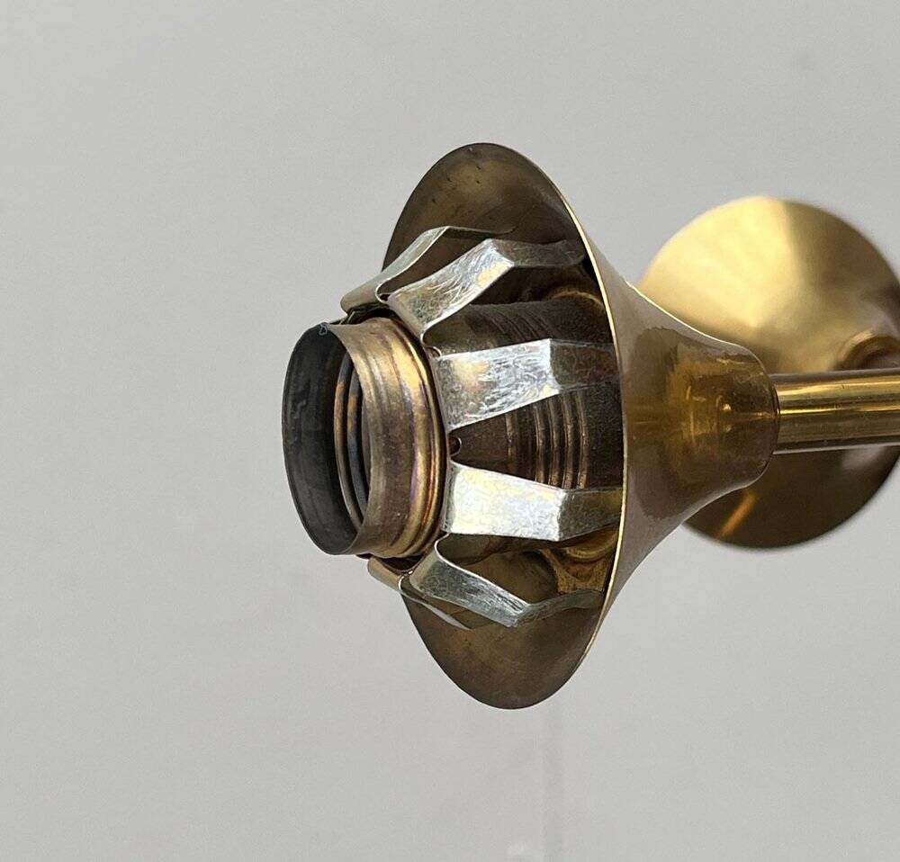 German brass floor lamp in Space Age style from the mid-century by Kaiser Leuchten, 1960s.