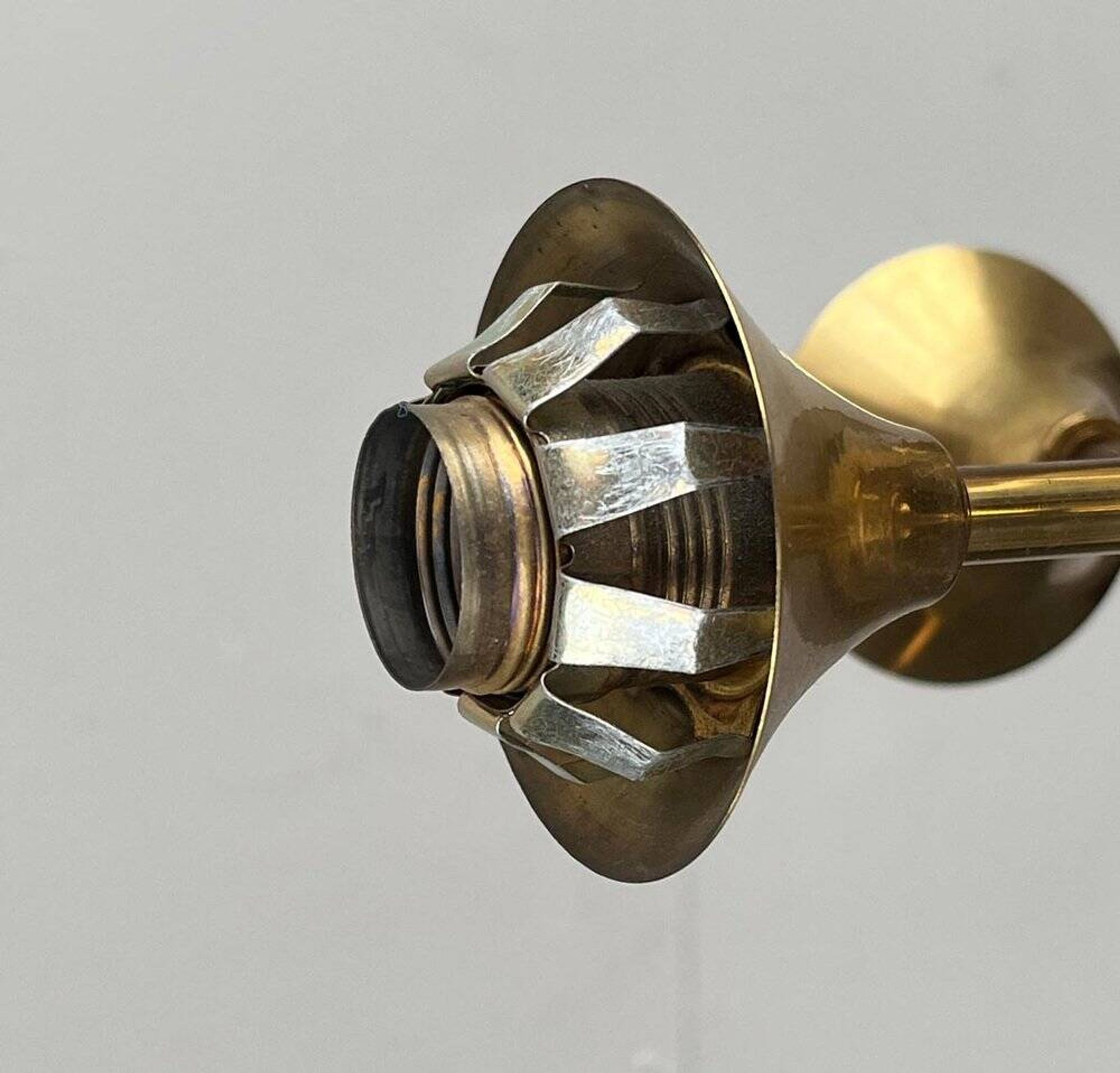German brass floor lamp in Space Age style from the mid-century by Kaiser Leuchten, 1960s.