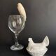Mini terrine poule en porcelaine blanche ancienne