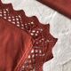Pair of antique brick red cotton pillowcases