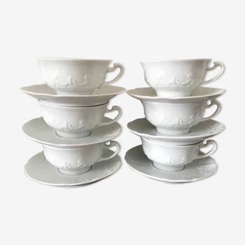 Set 6 tea cups or porcelain coffee