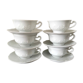 Set 6 tea cups or porcelain coffee