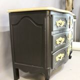 Curved Chest of Drawers in Black Lacquered Finish