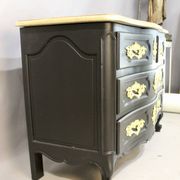 Curved Chest of Drawers in Black Lacquered Finish