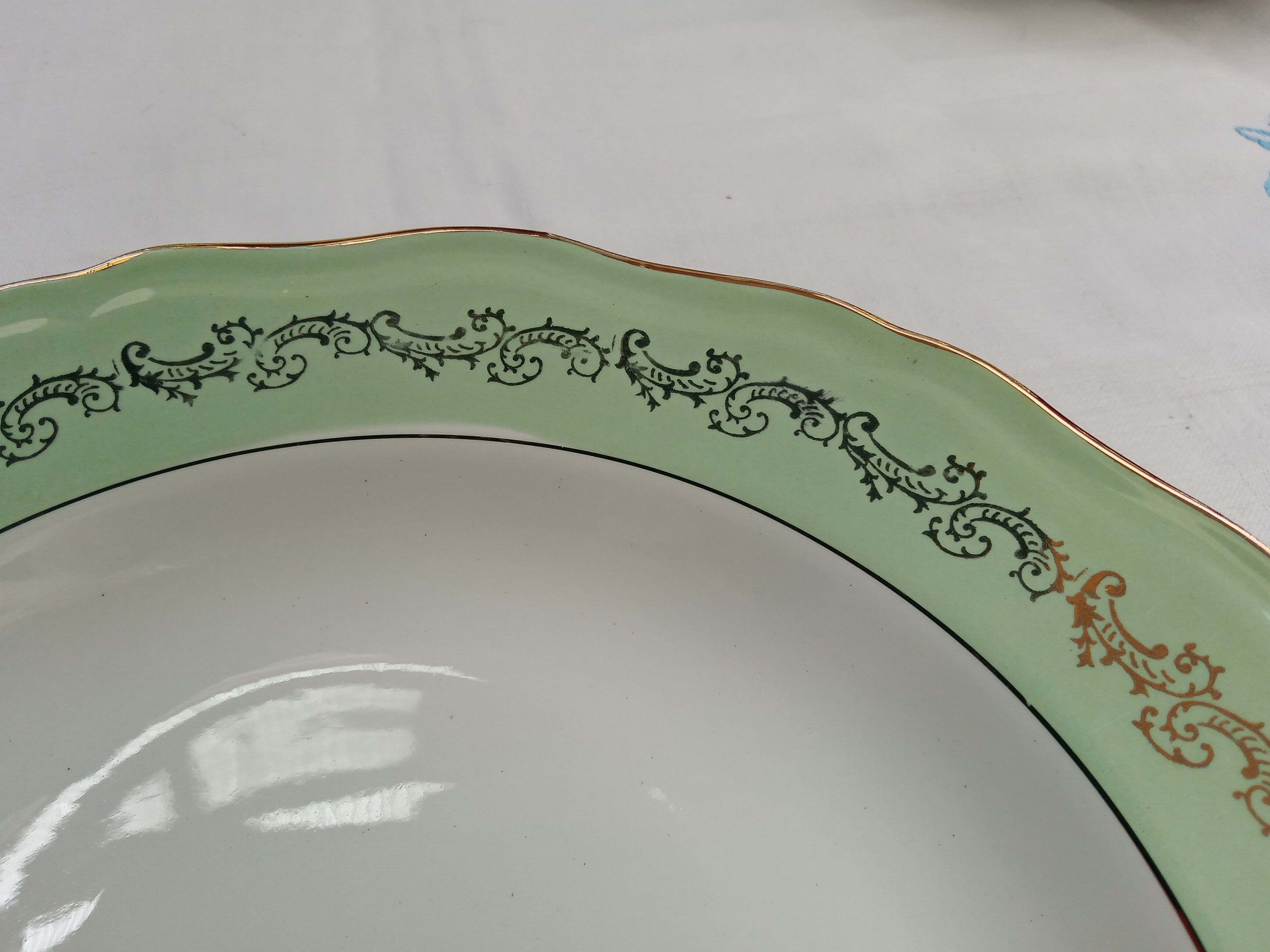 6 old hollow plates L'Amandinoise