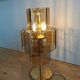 Vintage Smoked Glass Desk Lamp: EGLO Leuchten, 1980s Austrian Gold Table Li