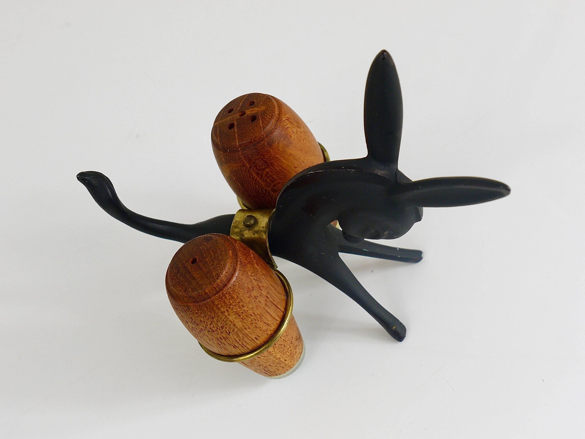 Set of salt and pepper shakers donkey Walter Bosse, Herta Baller, Austria, 1950s