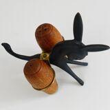 Set of salt and pepper shakers donkey Walter Bosse, Herta Baller, Austria, 1950s