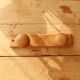 Vintage wall coat rack in pine with 2 hooks.