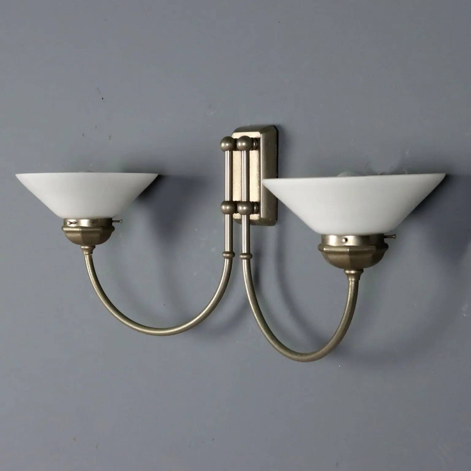 Vintage wall light in glass with double socket, Italian design from the 1960s.