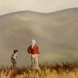 Signed and dated landscape painting oil on canvas