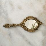 Brass hand mirror 26x11cm