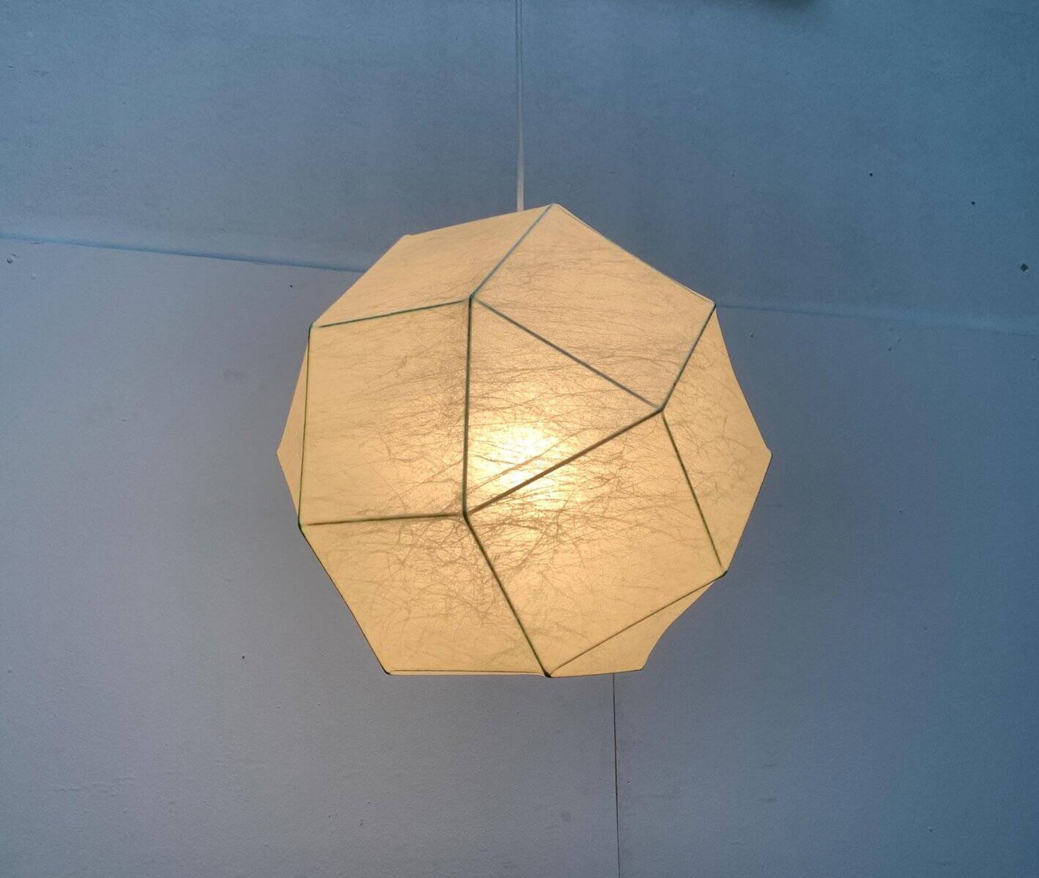 German cocoon pendant lamp from the mid-century by Goldkant Leuchten, Wuppertal.