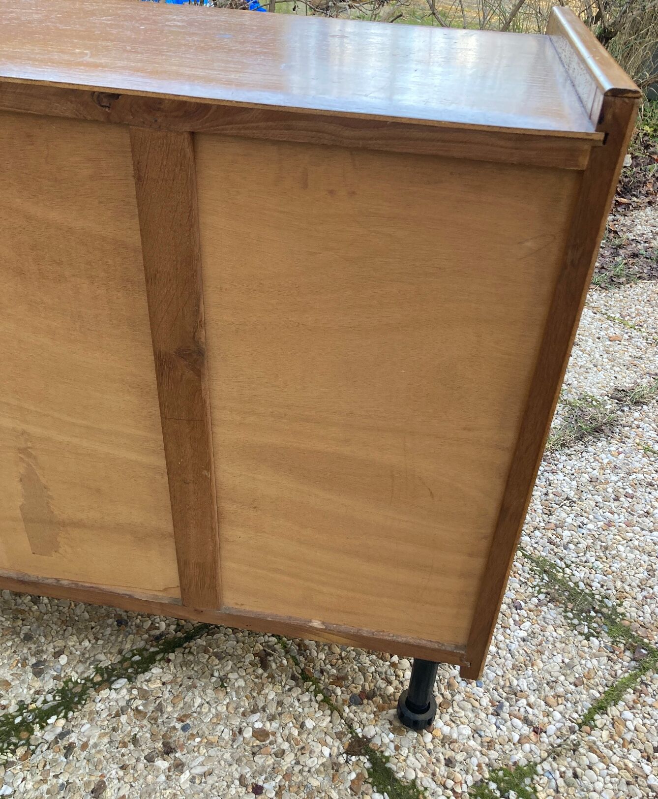 Rattan chest of drawers and vintage wood