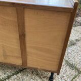 Rattan chest of drawers and vintage wood
